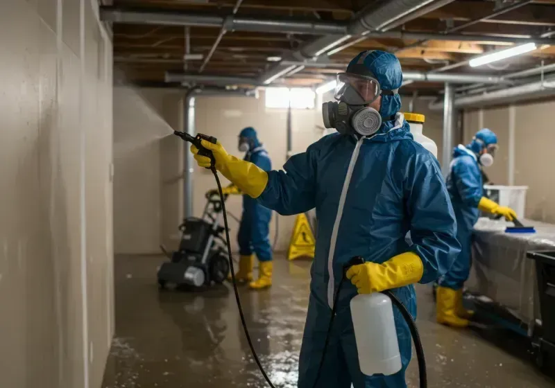 Basement Sanitization and Antimicrobial Treatment process in Shorewood Forest, IN