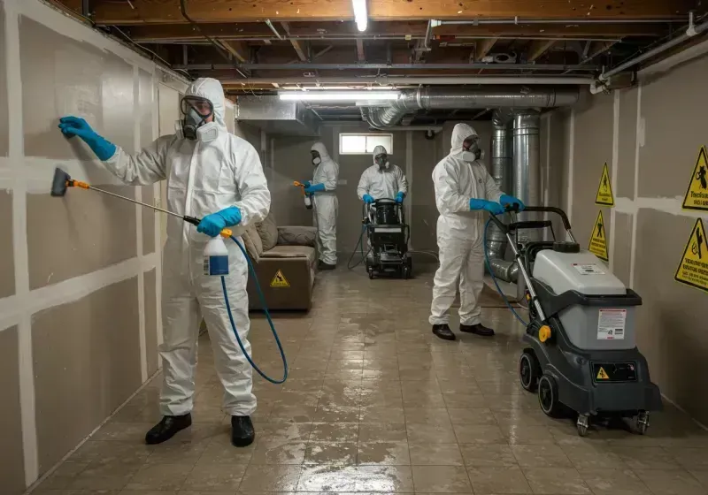 Basement Moisture Removal and Structural Drying process in Shorewood Forest, IN